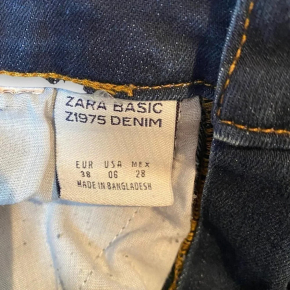 Zara Denim Z1975 Skinny Dark Wash  Blue Jeans 6 - Picture 10 of 10